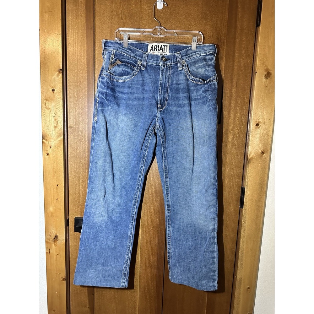Ariat M3 Loose Fit Men's Jeans 35x34 Hemmed 28 Blue Denim Western Workwear